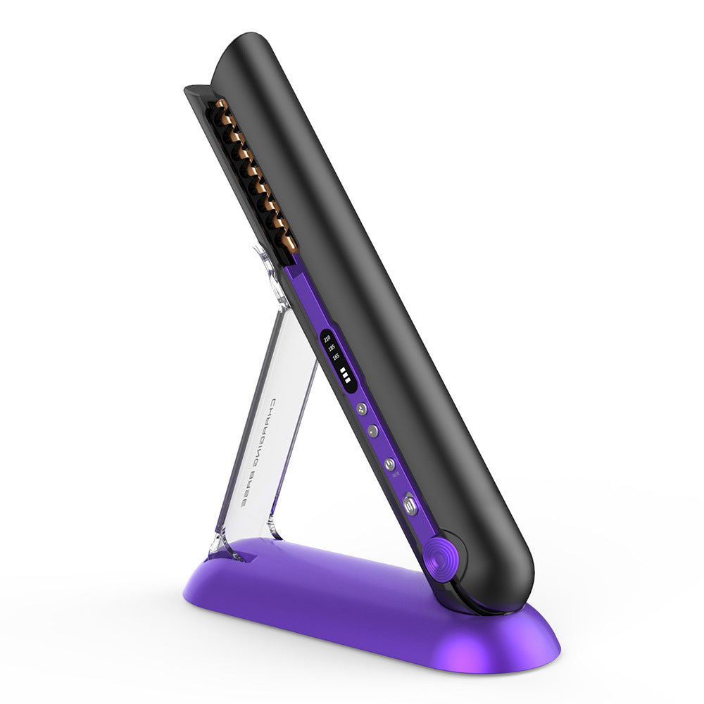 Velvet Twist: Wireless 2-in-1 Hair Straightener & Curler