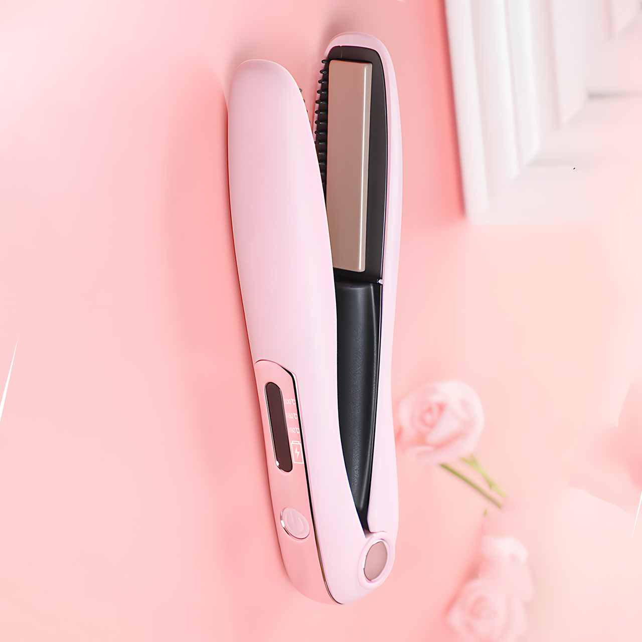 Cordless Hair Straightener for Travel Straightening and Curling